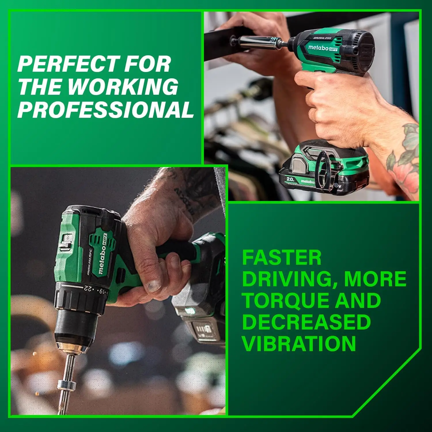 HPT 18V Brushless Drill Impact Driver