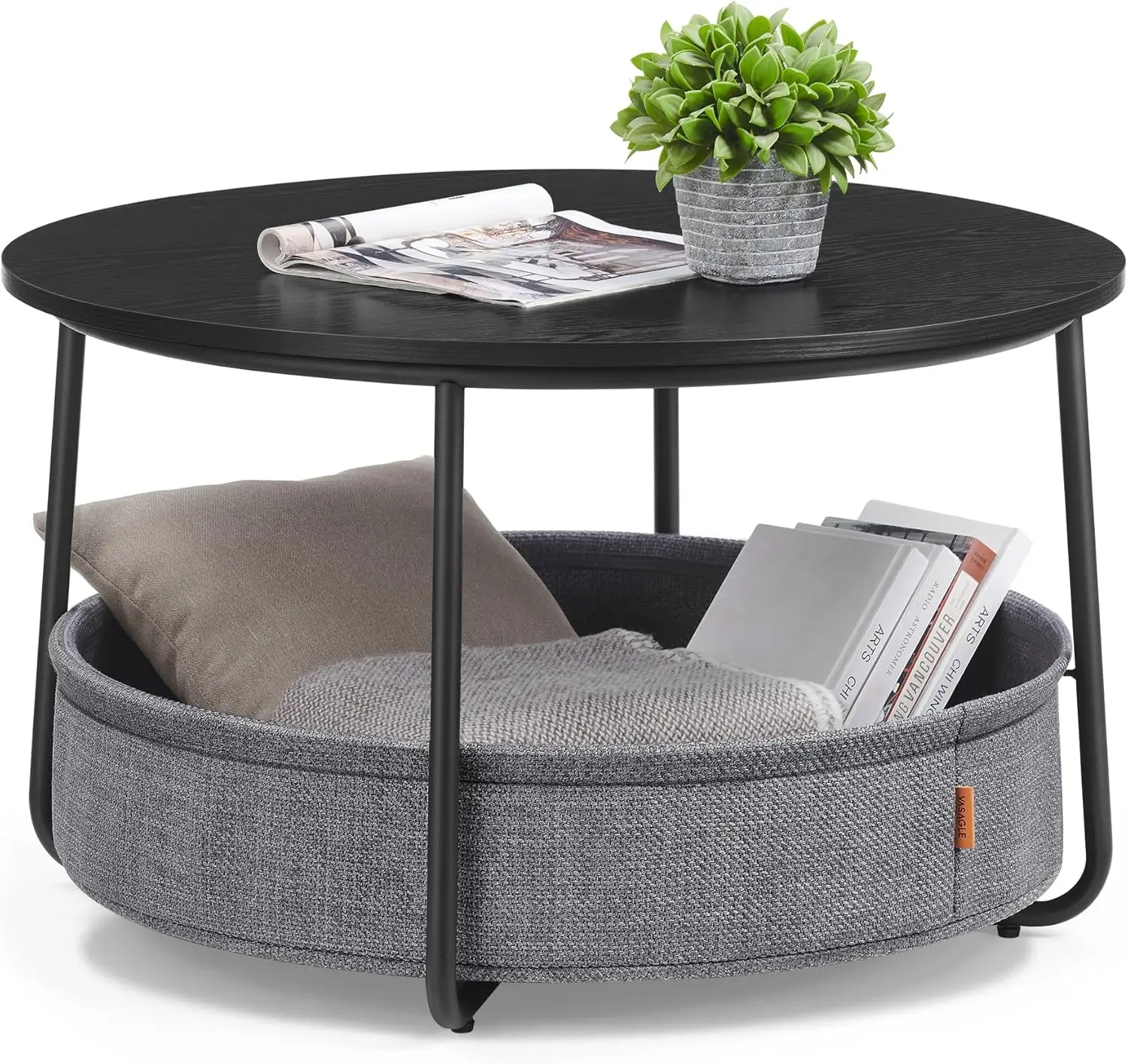 round coffee table with storage