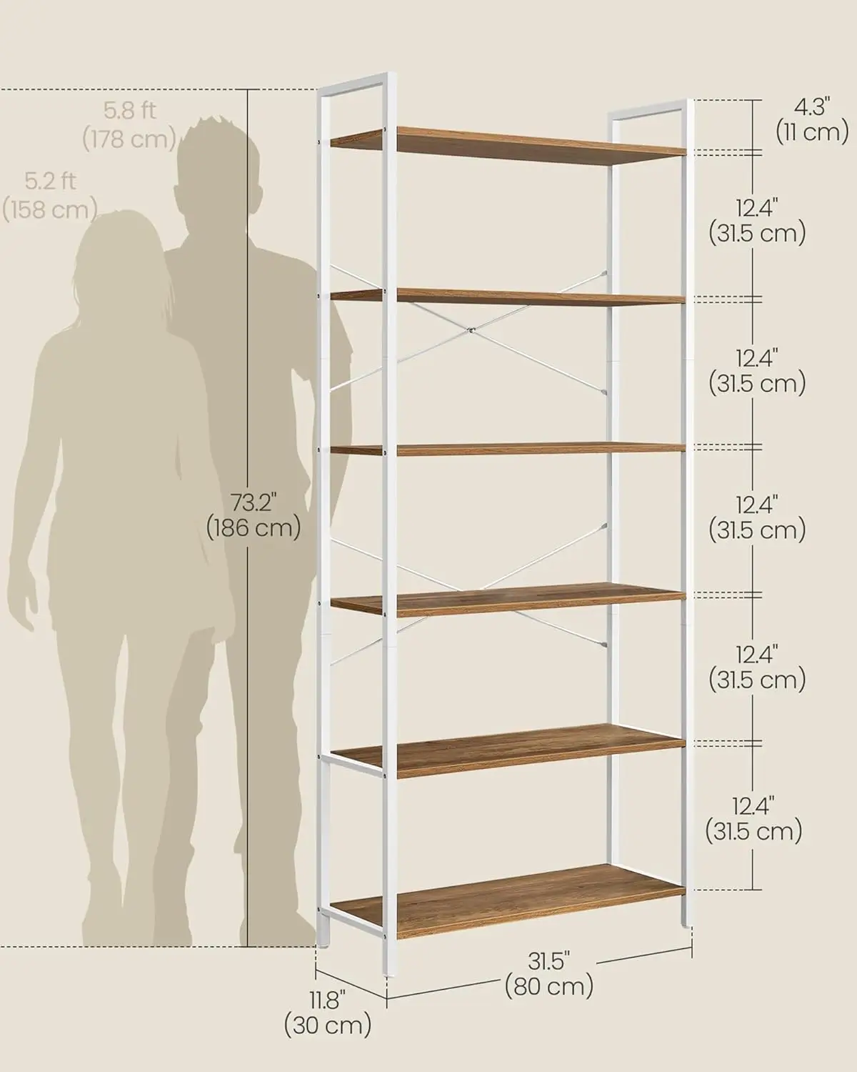 white and brown bookcase