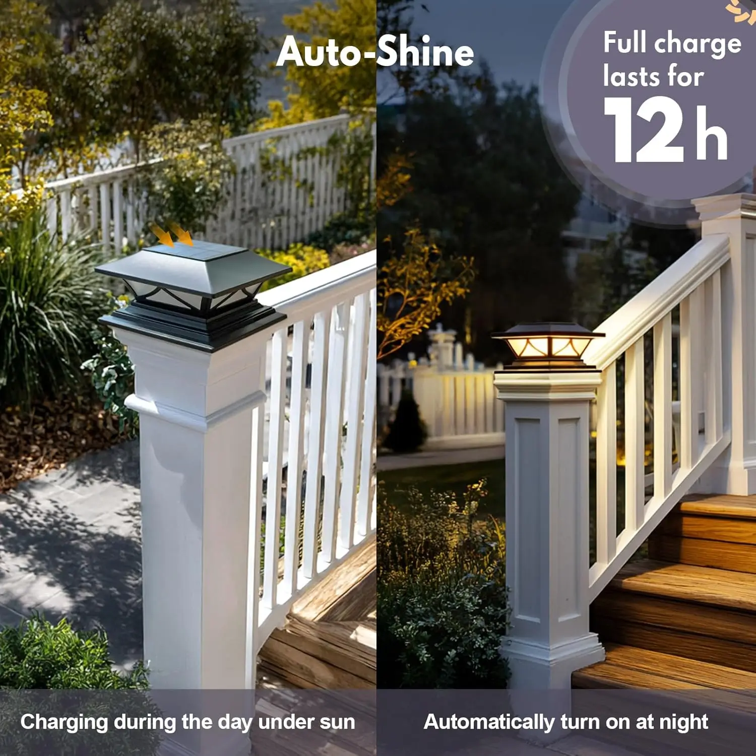 Vinyl fence post lights