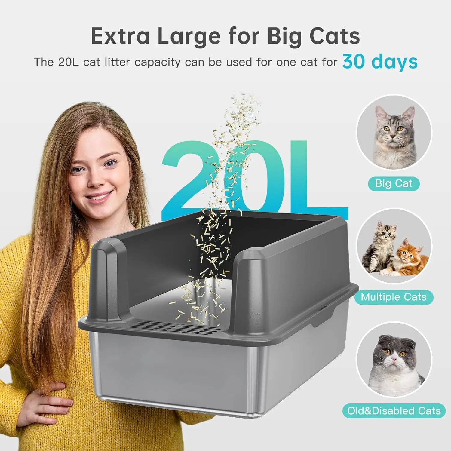 Stainless Steel Cat Litter Box